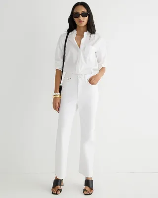 Petite slim demi-boot jean in white wash