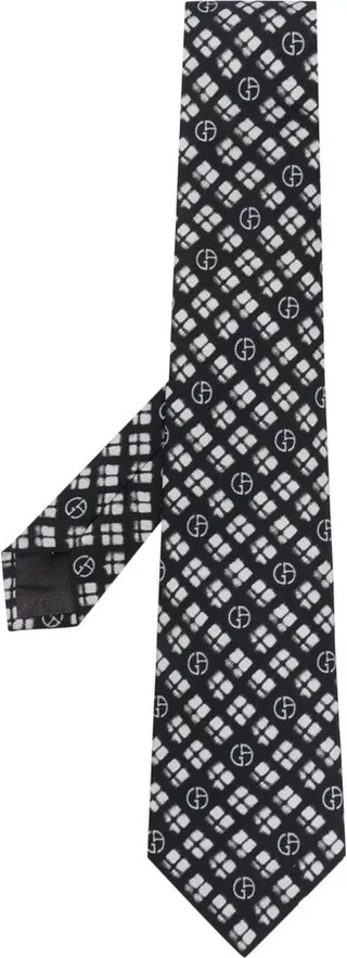 Monogram-Print Silk Tie