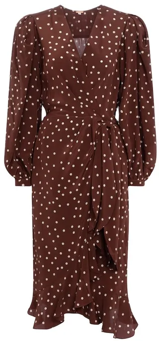 Geography Of Life polka-dot crepe wrap dress