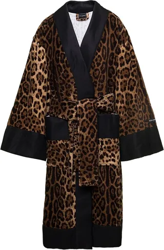 Dolce & Gabbana Leopard Printed Bath Robe