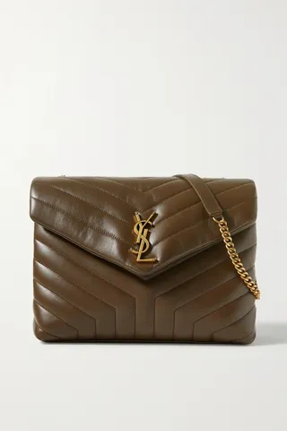 SAINT LAURENT - Loulou Medium Quilted Leather Shoulder Bag - Brown