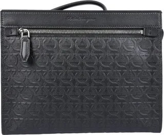 Salvatore Ferragamo Gancini Embossed Clutch Bag