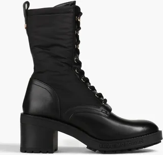 Leather and shell combat boots