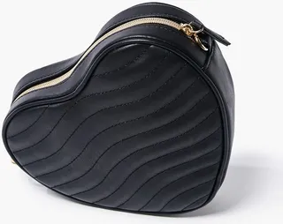 Quilted Heart-Shaped Crossbody Bag
