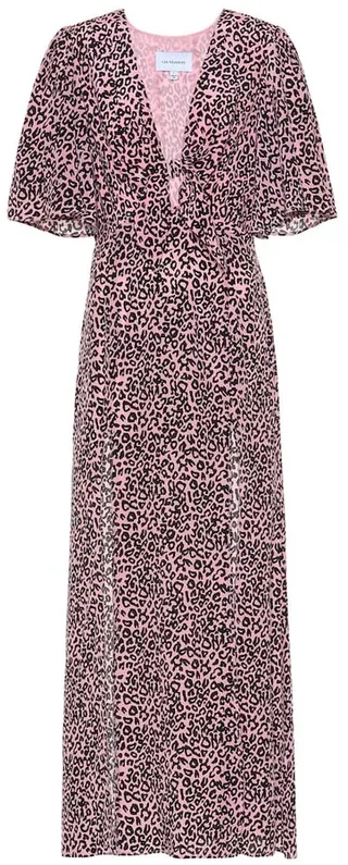 Leopard-print silk maxi dress