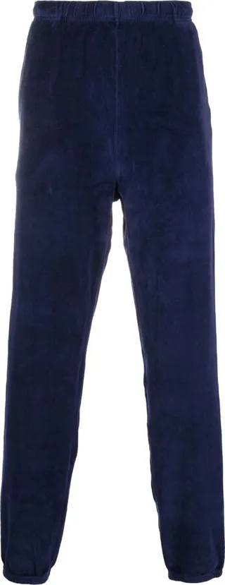 Blue Cotton Tapered Track Pants