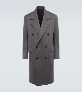 Double-breasted wool coat