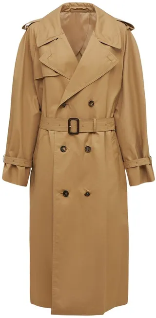 Compact cotton drill trench coat