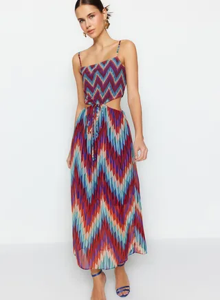 Cut Out Tie Detail Dress