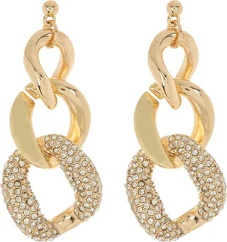 Pavé Crystal Link Drop Earrings
