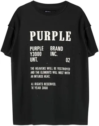 logo-print distressed T-shirt