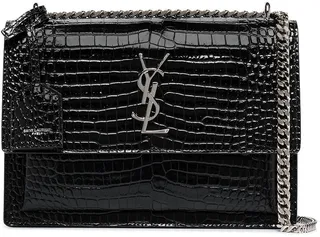 Sunset croc-effect shoulder bag