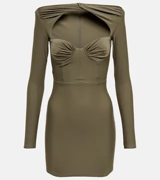 Barett cutout jersey minidress