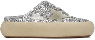 Golden Goose Silver Space-Star Sabot Sneakers