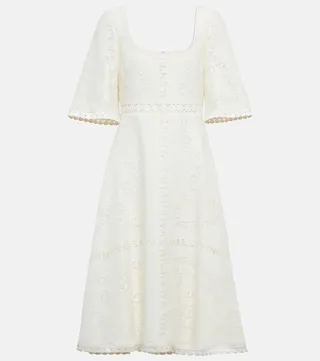 Cotton-blend midi dress