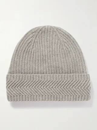 Ribbed Cashmere Beanie