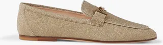 Double T glittered leather loafers