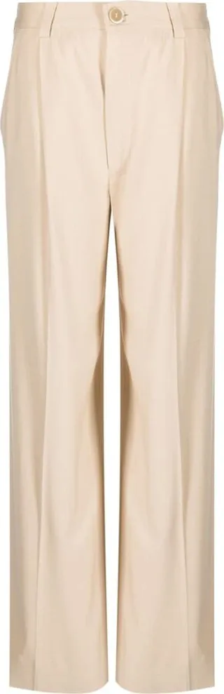 Pressed-Crease Straight-Leg Trousers