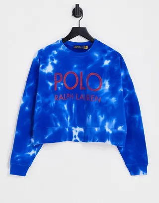 Polo Ralph Lauren polo tie dye long sleeve sweater in blue - part of a set