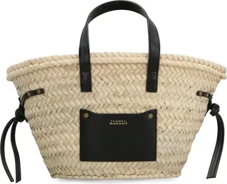 Isabel Marant Logo Embossed Raffia Tote Bag