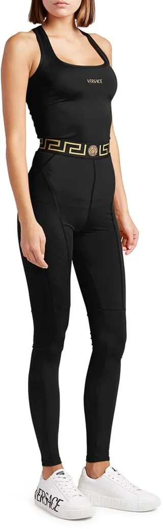 Iconic Greca High-Rise Active Leggings