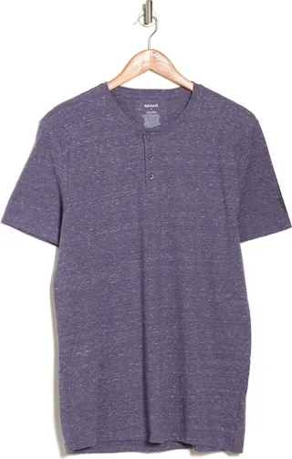 Short Sleeve Heathered Henley T-Shirt