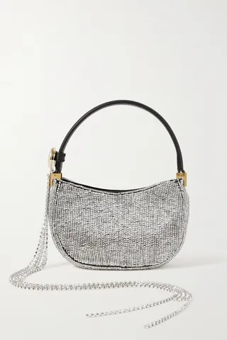Magda Butrym - Vesna Micro Leather-trimmed Embellished Canvas Bag - Silver