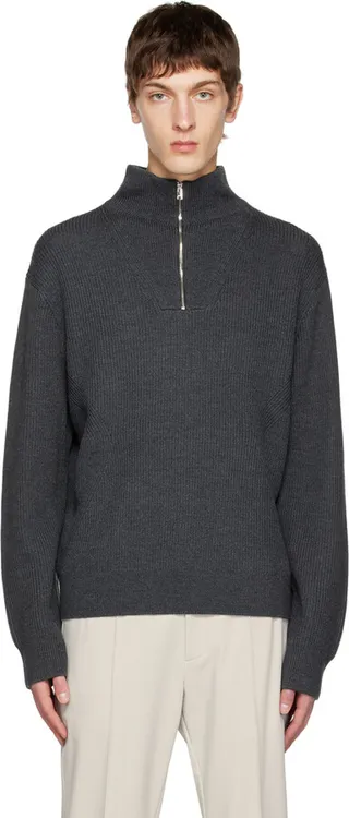 Theory Gray Lamar Sweater