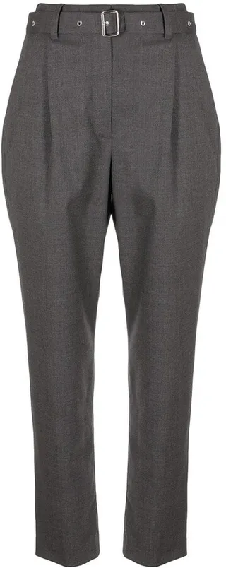 Melange Suiting Carrot Cropped Trousers