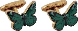 Cufflinks And Tie Clips Green