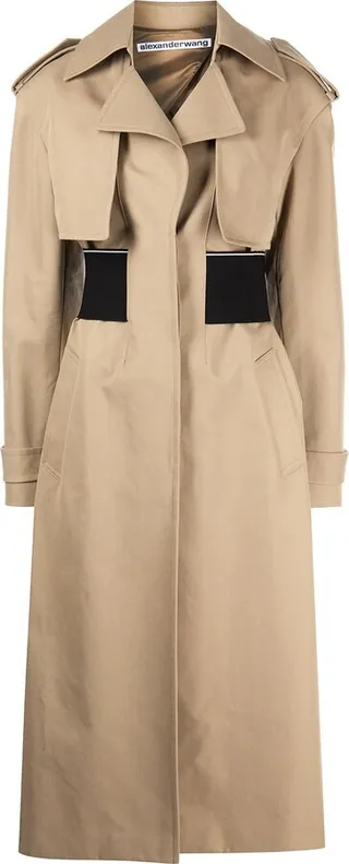 Logo-Elastic Trench Coat