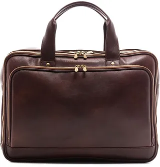 Logo-Stamp Leather Briefcase