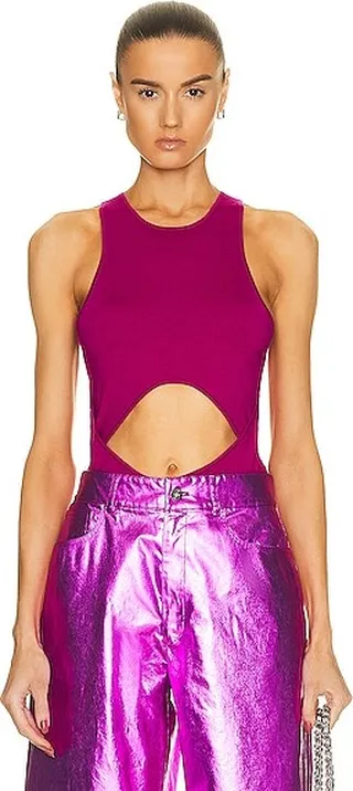 Lapointe Cashmere Cut Out Tank in Wine