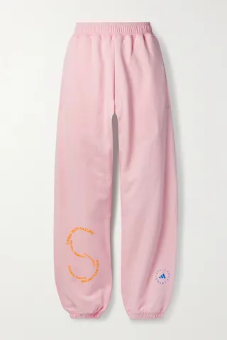 adidas by Stella McCartney - Printed Organic Cotton-jersey Track Pants - Pink