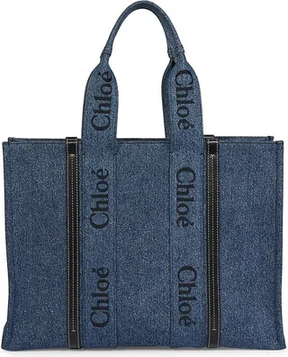 Woody Denim Tote Bag
