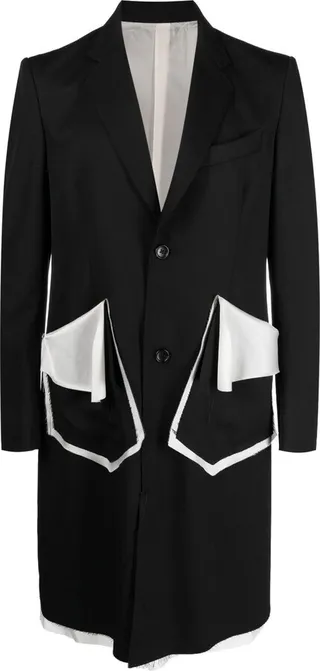 Black Single Breasted Wool Coat