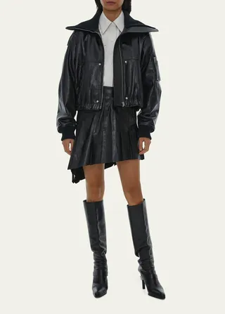 Leather Bomber Jacket