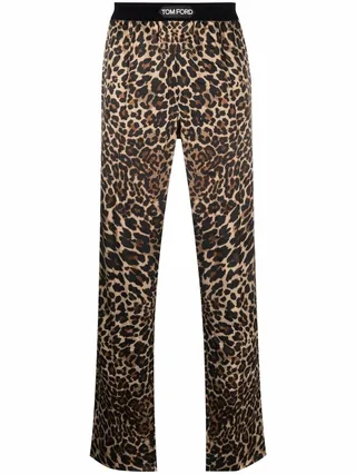Leopard-Print Pajama Trousers