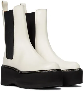 Leather platform Chelsea boots