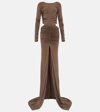 Ruched cut out gown