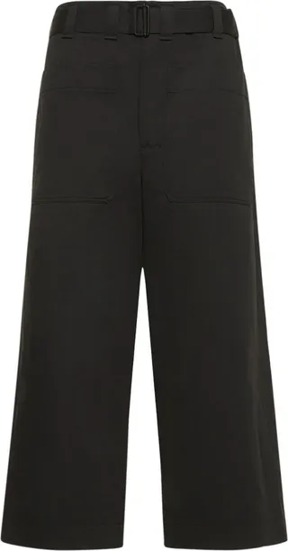 Belted crop pocket pants