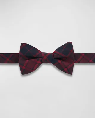 Men's Adjustable Pre-Tied Plaid Bow Tie