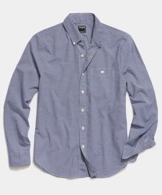 Slim Fit Favorite Poplin Shirt in Navy Gingham