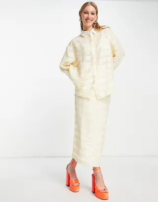ASOS EDITION shirt in sequin stripe