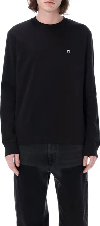 Marine Serre Moon Embroidered Long-Sleeved T-Shirt