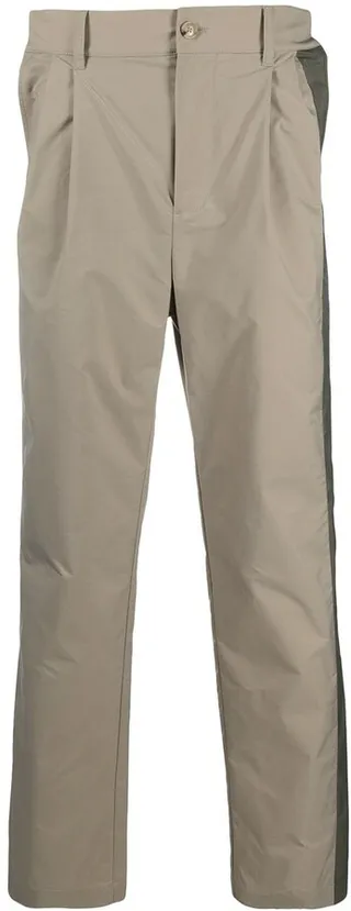 Pleat-Detail Straight-Leg Trousers