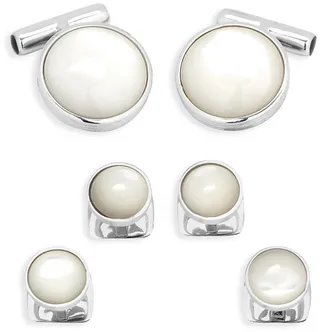Ox & Bull Trading Co. 6-Piece Sterling Silver & Mother-Of-Pearl Cufflinks & Studs Set