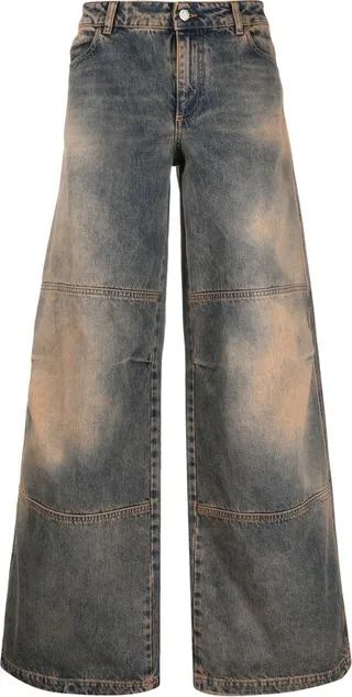 Acid Wash wide-leg jeans