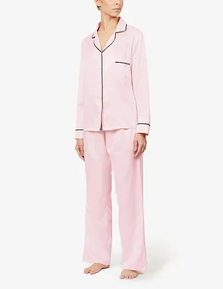 Womens Pale Pink Abigail Satin Pyjama set