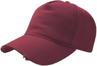 Atlantis Cargo Weathered Visor 5 Panel Cap (Pack of 2) - Burgundy
